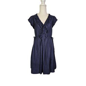 American Eagle Mini Dress, Size S/P, Capped Sleeve, Ruffles, Blue